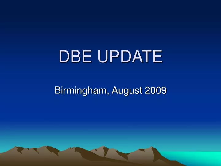 dbe update