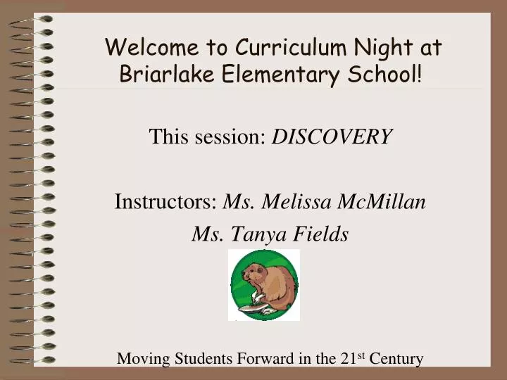 welcome to curriculum night at briarlake elementary school