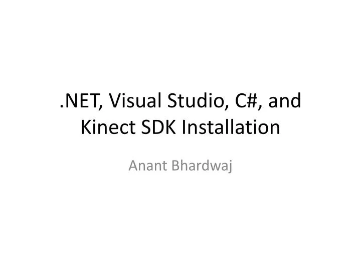 net visual studio c and kinect sdk installation