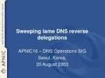 Sweeping lame DNS reverse delegations