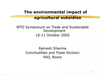 The environmental impact of agricultural subsidies