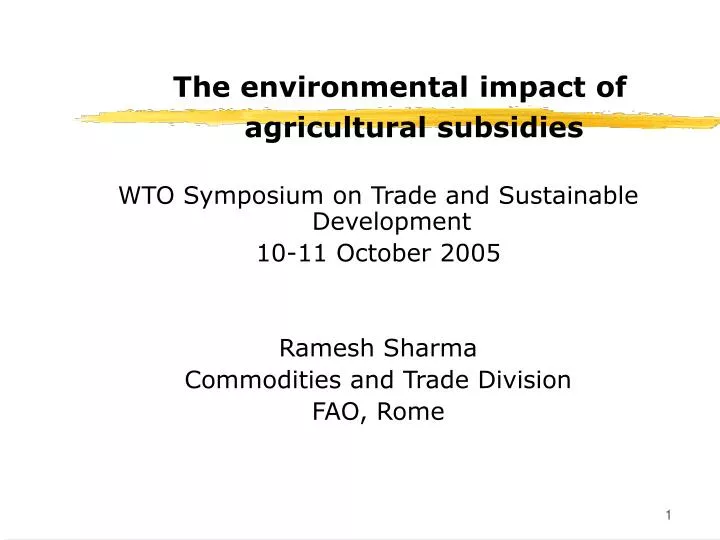 the environmental impact of agricultural subsidies