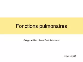 fonctions pulmonaires