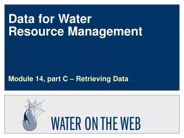 data for water resource management
