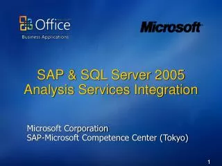 SAP &amp; SQL Server 2005 Analysis Services Integration