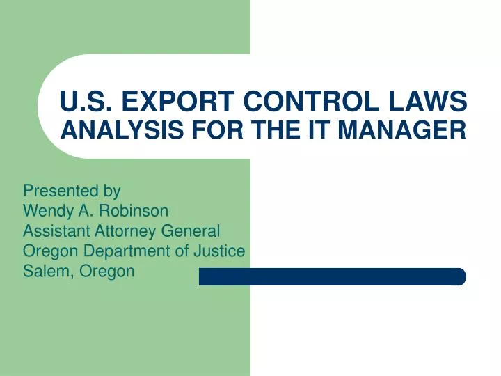 u s export control laws analysis for the it manager