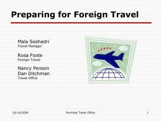 Preparing for Foreign Travel