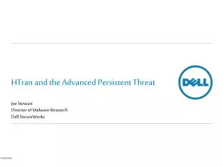 HTran and the Advanced Persistent Threat