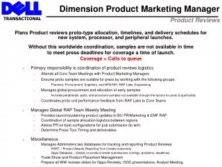 Dimension Product Marketing Manager Product Reviews