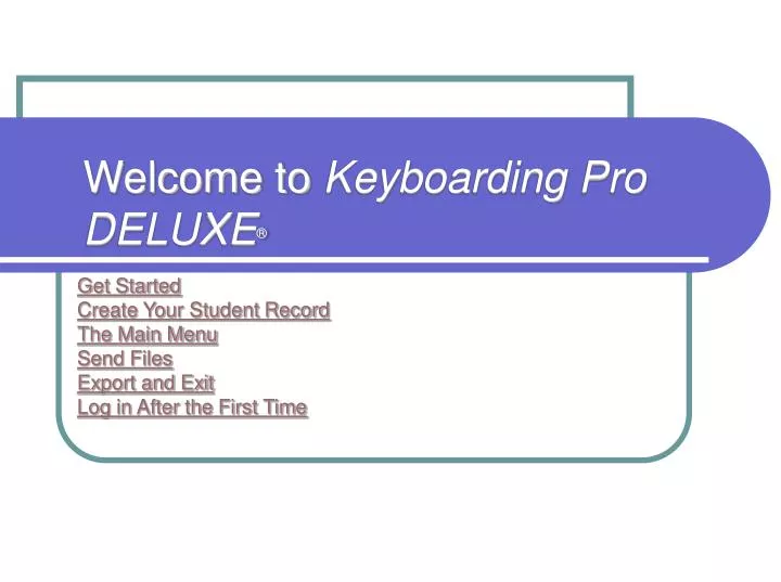 welcome to keyboarding pro deluxe