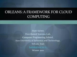 Orleans: A framework for cloud computing