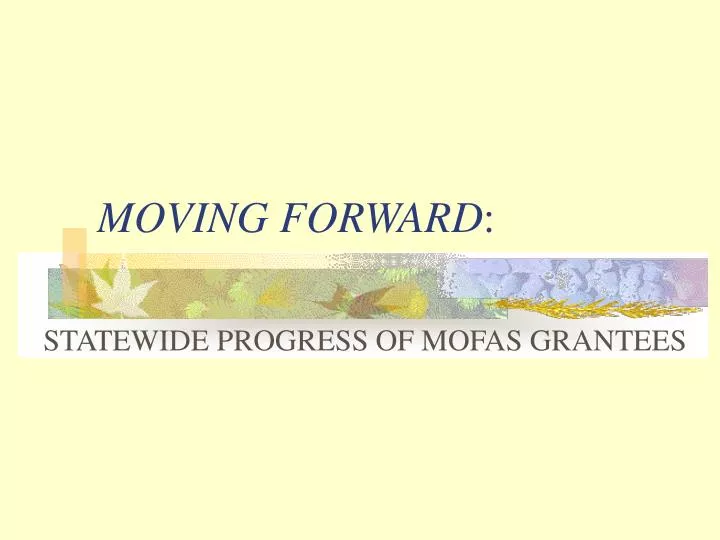 moving forward