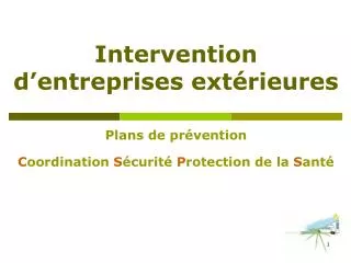 intervention d entreprises ext rieures