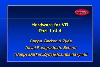 Hardware for VR Part 1 of 4