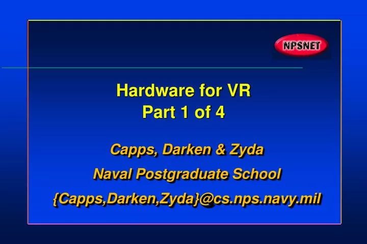 hardware for vr part 1 of 4
