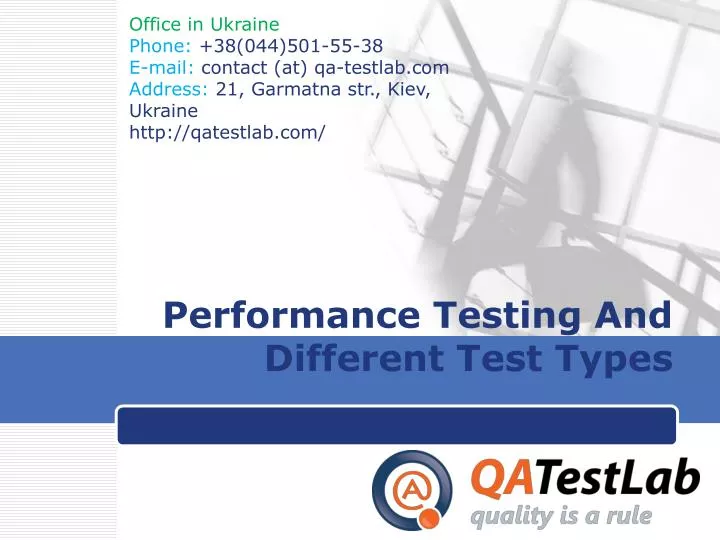 performance testing and different test types