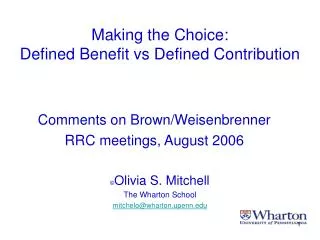 Making the Choice: Defined Benefit vs Defined Contribution