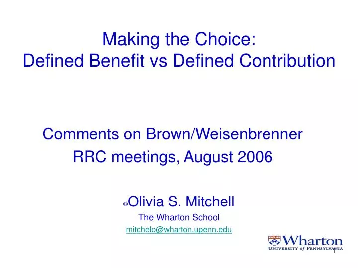 making the choice defined benefit vs defined contribution