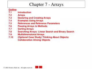 Chapter 7 - Arrays
