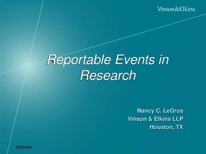 reportable events in research