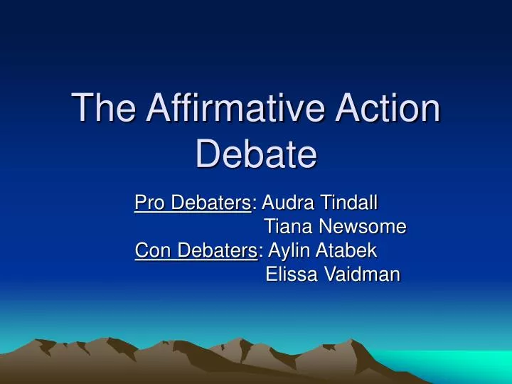 the affirmative action debate