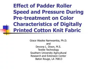 Effect of Padder Roller Speed and Pressure During Pre-treatment on Color Characteristics of Digitally Printed Cotton Kni