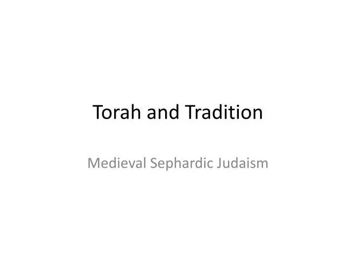 torah and tradition