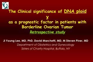 The Clinical significance of DNA ploidy as a prognostic factor in patients with Borderline Ovarian Tumor Retrospective