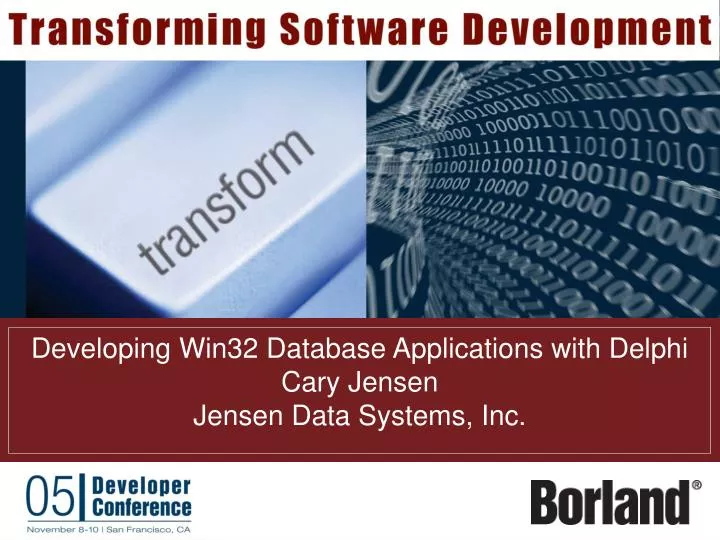 developing win32 database applications with delphi cary jensen jensen data systems inc