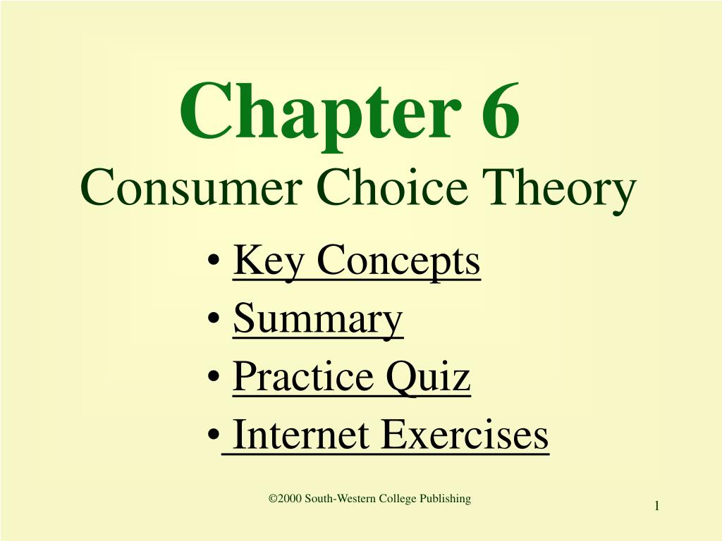 PPT - Chapter 6 Consumer Choice Theory PowerPoint Presentation, free ...