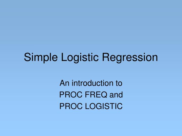 simple logistic regression
