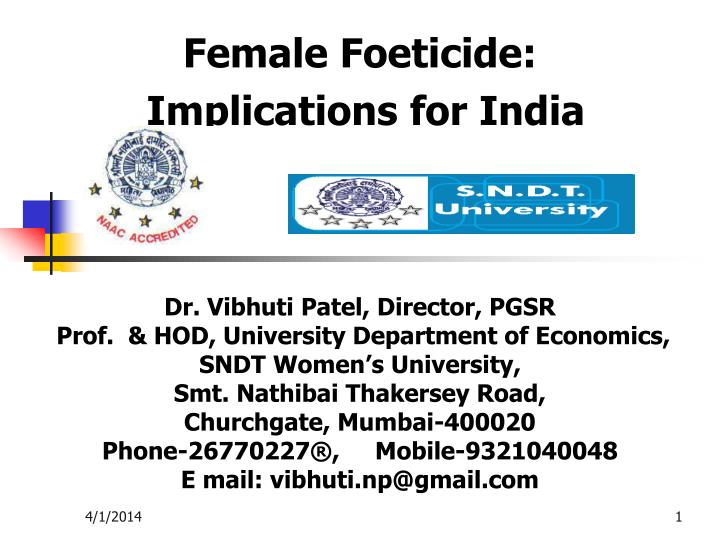 female foeticide implications for india