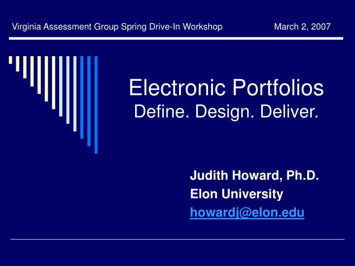 electronic portfolios define design deliver