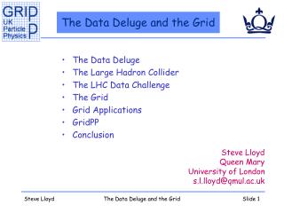 The Data Deluge and the Grid