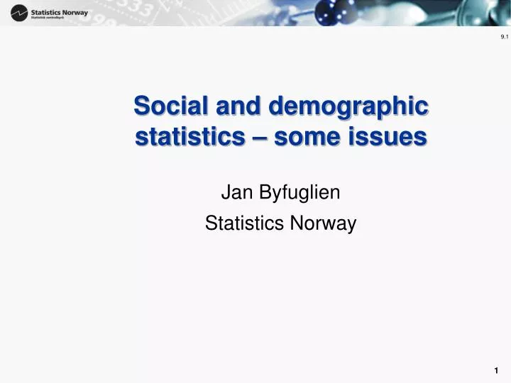social and demographic statistics some issues
