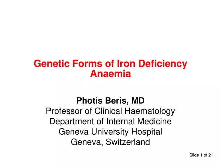 genetic forms of iron deficiency anaemia