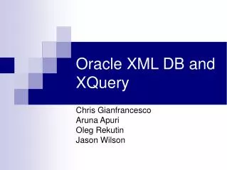Oracle XML DB and XQuery