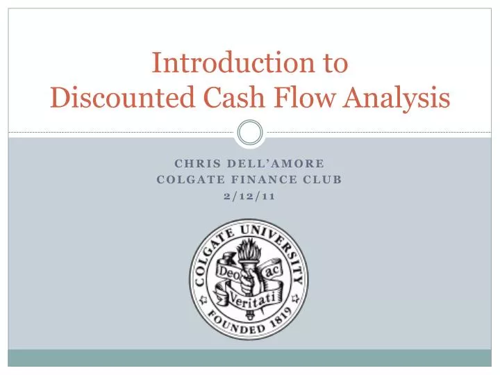 introduction to discounted cash flow analysis