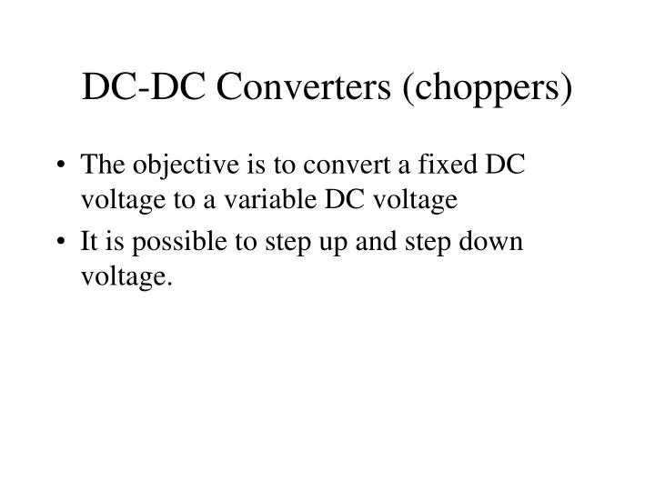 dc dc converters choppers