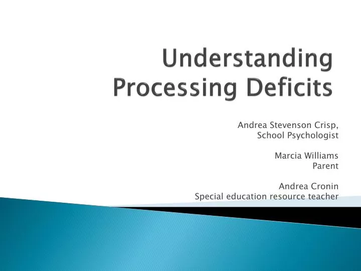 understanding processing deficits