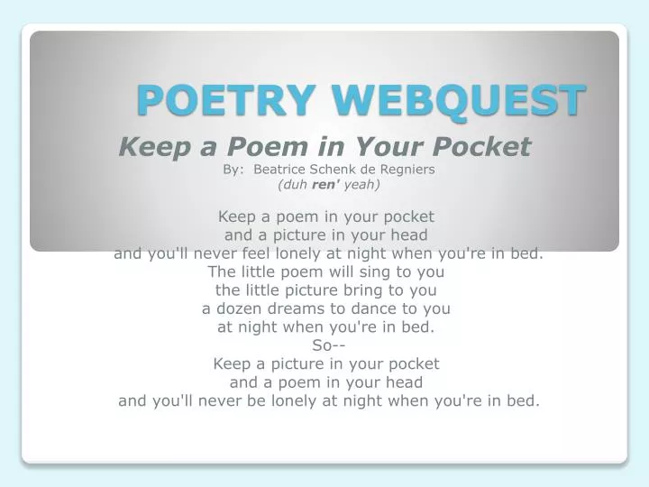 poetry webquest