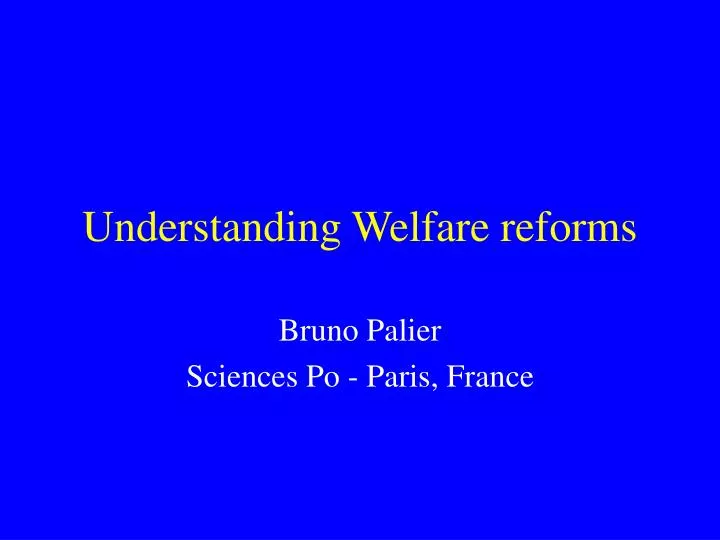 understanding welfare reforms