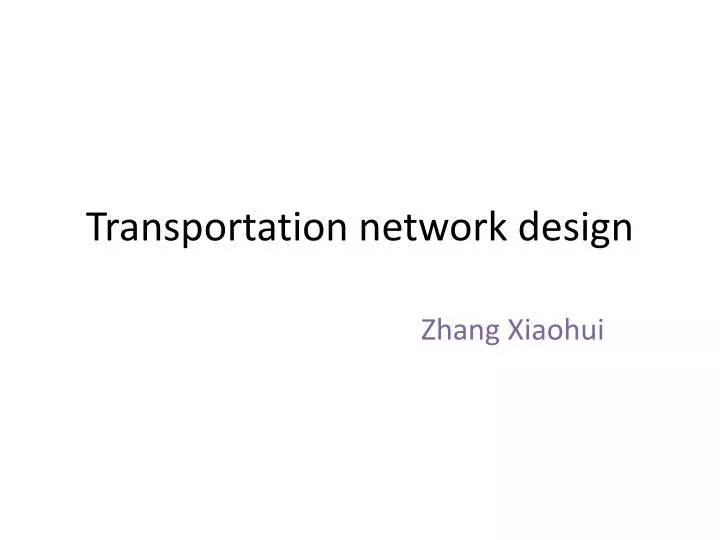transportation network design