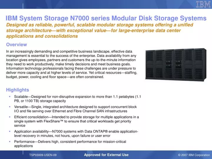 ibm system storage n7000 series modular disk storage systems