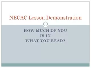 NECAC Lesson Demonstration