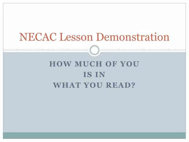 necac lesson demonstration