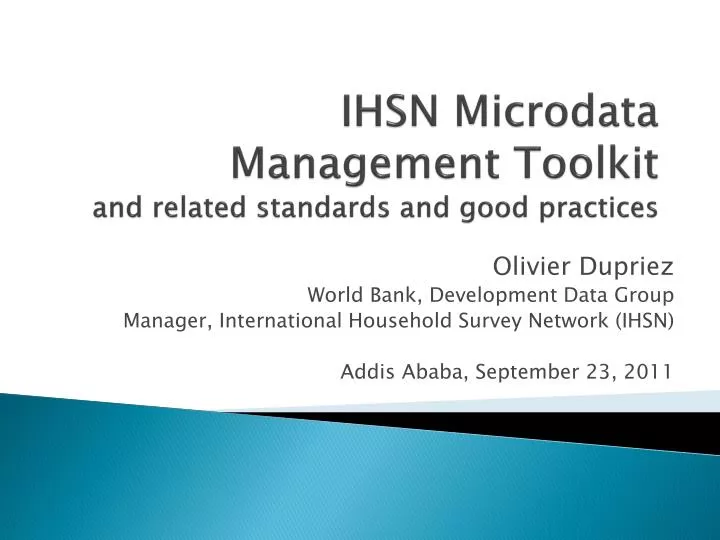 ihsn microdata management toolkit and related standards and good practices