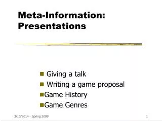 Meta-Information: Presentations