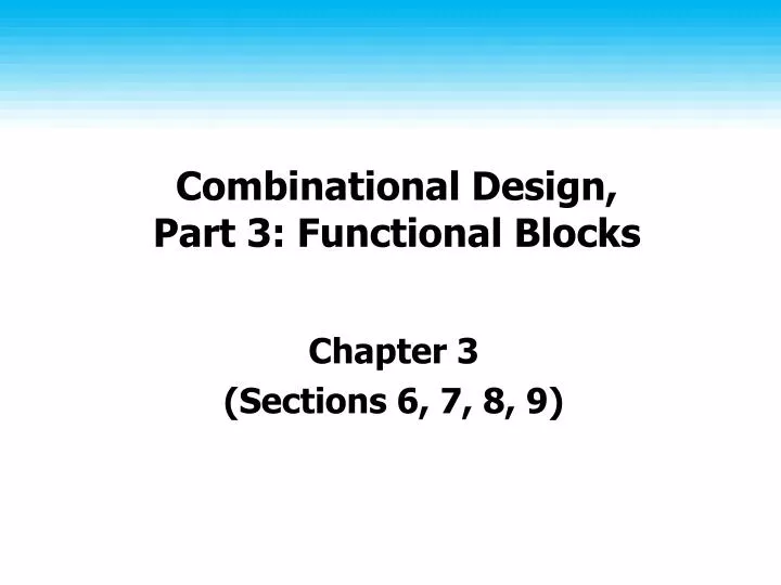 combinational design part 3 functional blocks