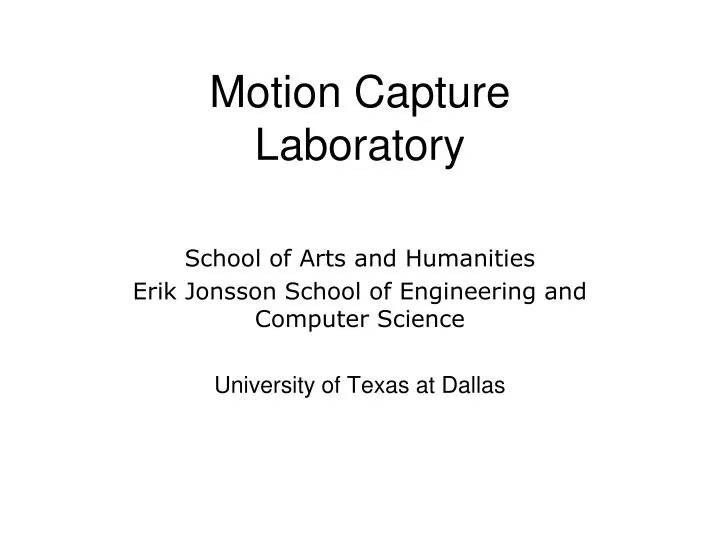 motion capture laboratory
